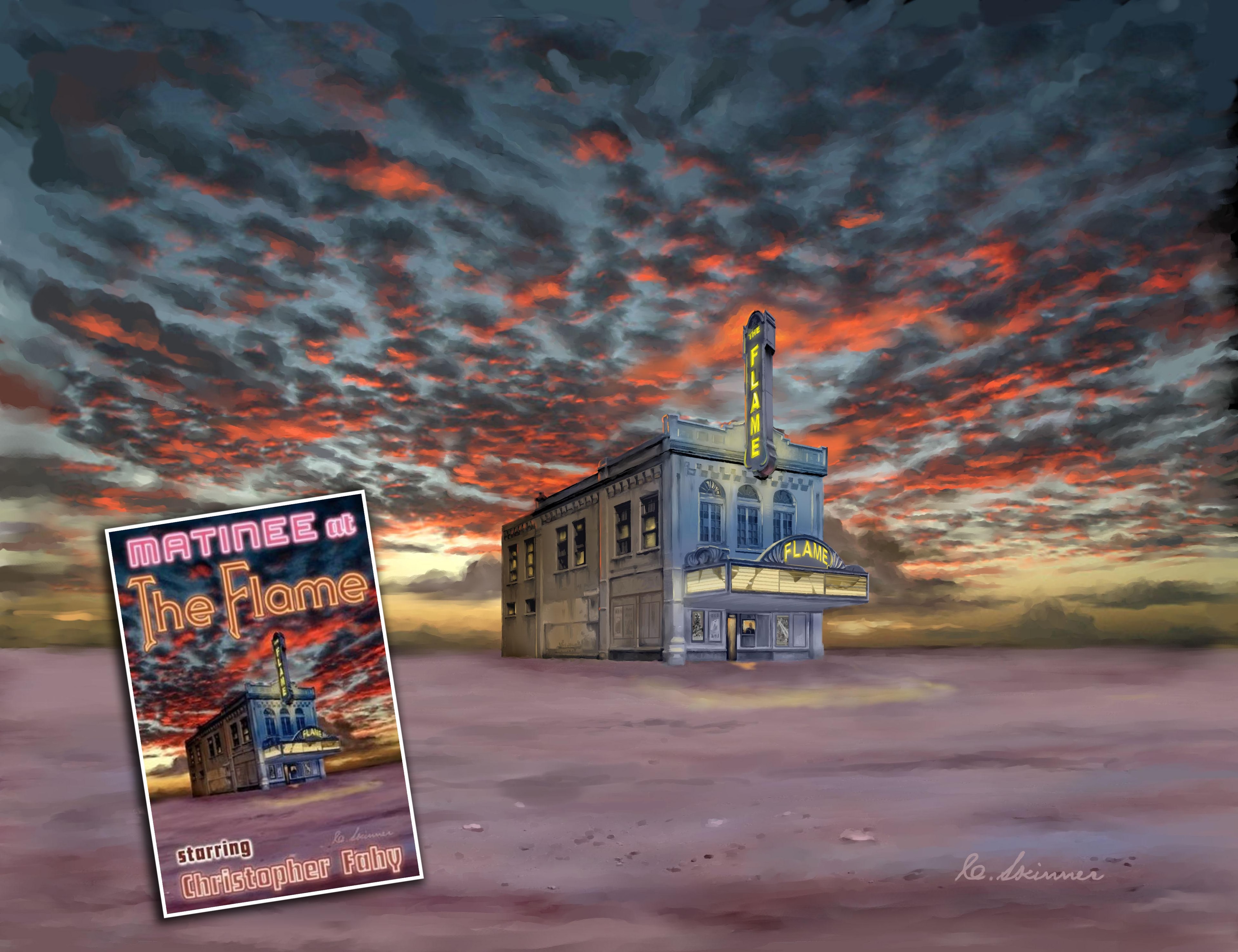 Wraparound cover painting for "Matinee at the Flame"
