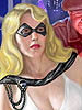This is the cover art to Moonstone Books, comic, "The Domino Lady,"  a masked pulp heroine who first appeared in the May 1936 issue of Saucy Romantic Adventures. The Domino Lady, a Berkeley-educated socialite is armed with a .45 automatic and a syringe full of knockout serum. She wears a domino mask and a diaphanous white dress to fight evildoers. While most illustrations emphasize her ability to pose provocatively, I wanted to show her actually doing something proactive for a change... even as she posed provocatively as per the art director's instructions. As with all my work, I like to make sure all the details of the setting are true to the period being illustrated.