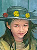 This is the cover painting for "A Little Princess" by Frances Hodgson Burnett, published by Greenwich Workshop and Hallmark. My model for this was a little girl just leaving for karate class so she posed with her karate gi at her front door. The art reproduced as a tiny 2 5/8 inch color print mounted into a velvet embossed cover.